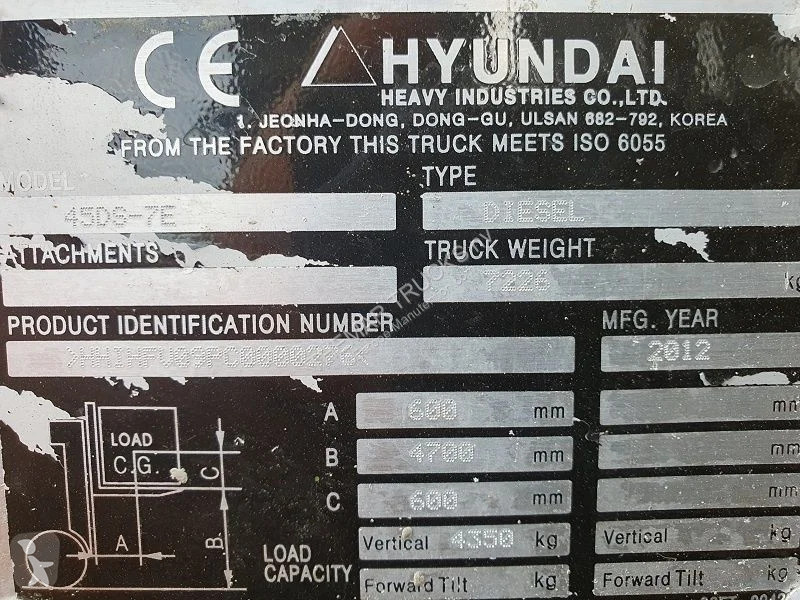Carrello elevatore Hyundai 45DS.7E 7 ton 45DS.7E