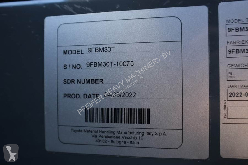 رافعة شوكية Toyota 9FBM30T Valid inspection,...