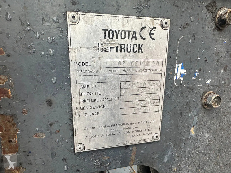 Heftruck Toyota 6FDF 30 3 TO