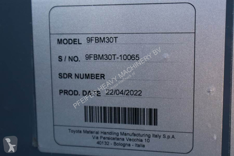 Heftruck Toyota 9FBM30T Valid inspection,...