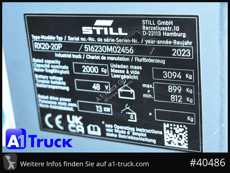 رافعة شوكية Still Stapler RX20-20P, Hub 6,9m SS...