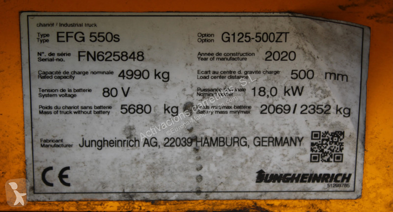 رافعة شوكية Jungheinrich 500 ZT