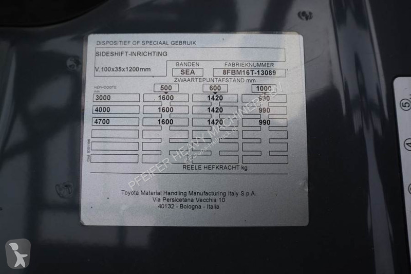 Heftruck Toyota 8FBM16T Valid inspection,...