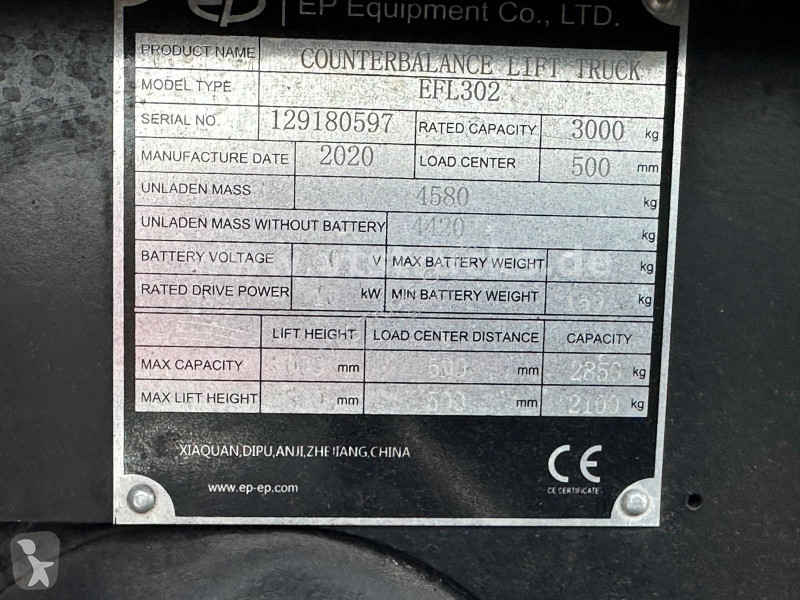 رافعة شوكية EP EFL 302 Elektrostapler BJ.2020