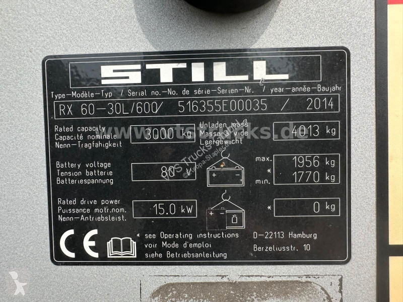 رافعة شوكية Still 6030L/600 Elektrostapler Bj.2014