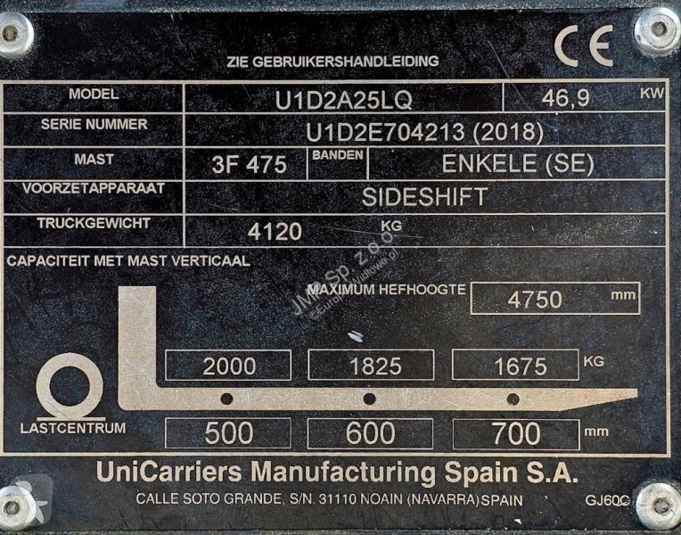 Heftruck Unicarriers U1D2A25LQ  DX25  LPG