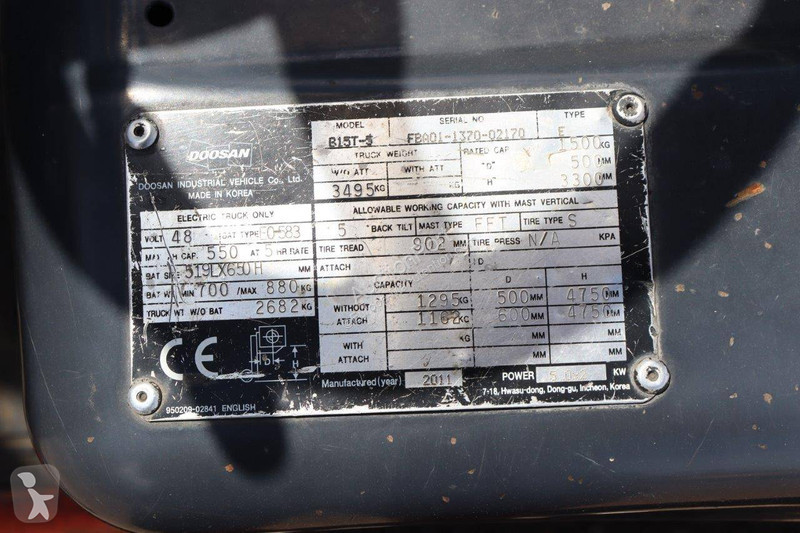 Carretilla elevadora Doosan B15T-5