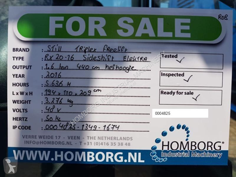 Heftruck Still 20-16 1.6 ton Triplex Freelift...