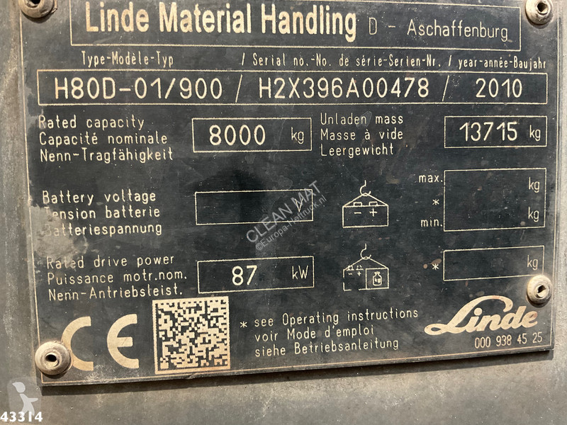 رافعة شوكية Linde H80D / 900-03 Duplex