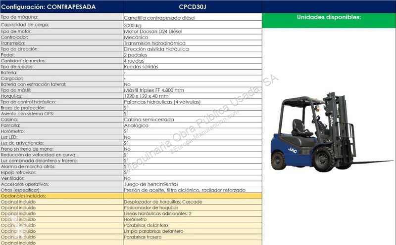 رافعة شوكية JAC CPCD25
