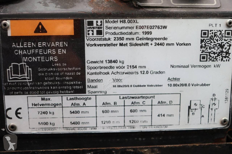 رافعة شوكية Hyster H8.00XL