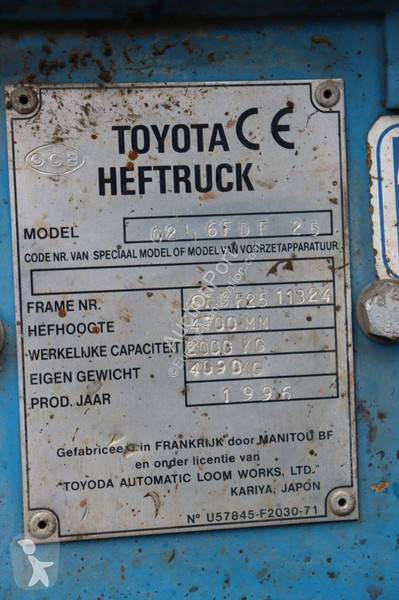 Empilhador elevador Toyota 02-6FDF25