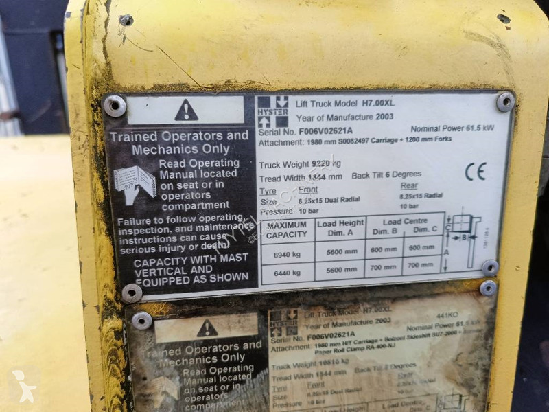 Heftruck Hyster H 7.00 XL 7 ton heftruck...