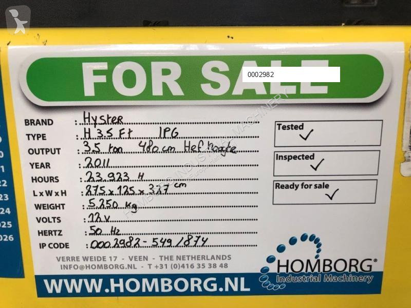 Heftruck Hyster H3.5FT 3.5 ton LPG Heftruck