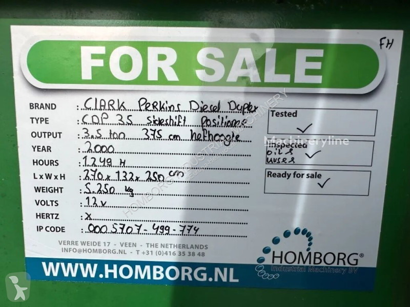 Stivuitor Clark CDP 35 Perkins 3.5 ton Duplex...