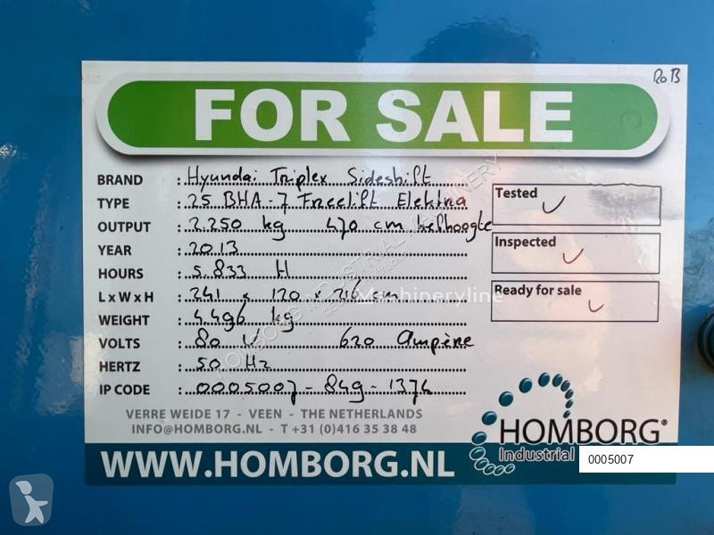 Løftetruck Hyundai 25BHA-7 2.5 ton Triplex...