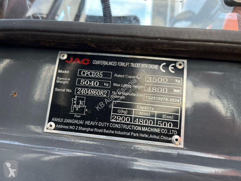 Stivuitor JAC CPCD 35 J RATED CAPACITY 3500 kg...