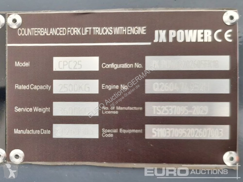 Vysokozdvižný vozík JX Power CPC25