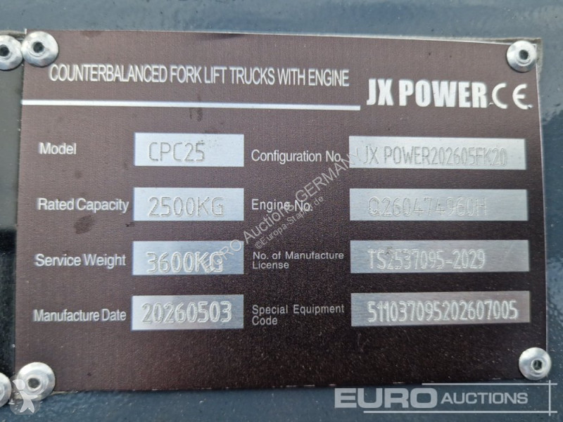 Vysokozdvižný vozík JX Power CPC25