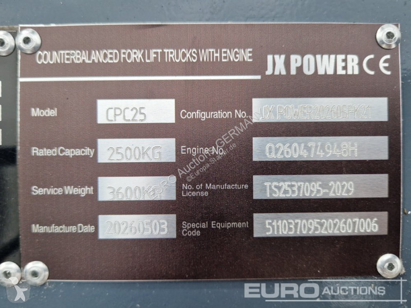 Vysokozdvižný vozík JX Power CPC25