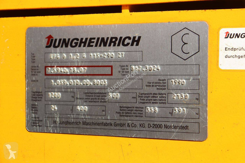 Carretilla elevadora Jungheinrich EFG D 1,2 G...