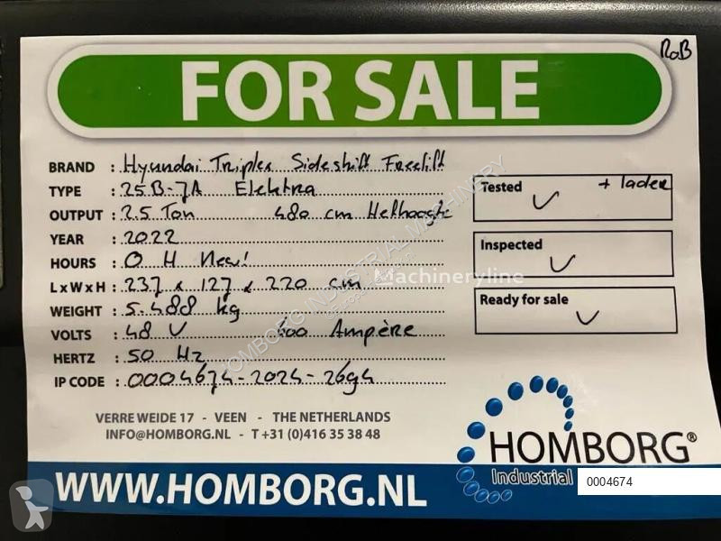 Løftetruck Hyundai 25B-7A 2.5 ton Triplex...
