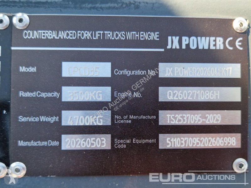 Vysokozdvižný vozík JX Power CPCD35