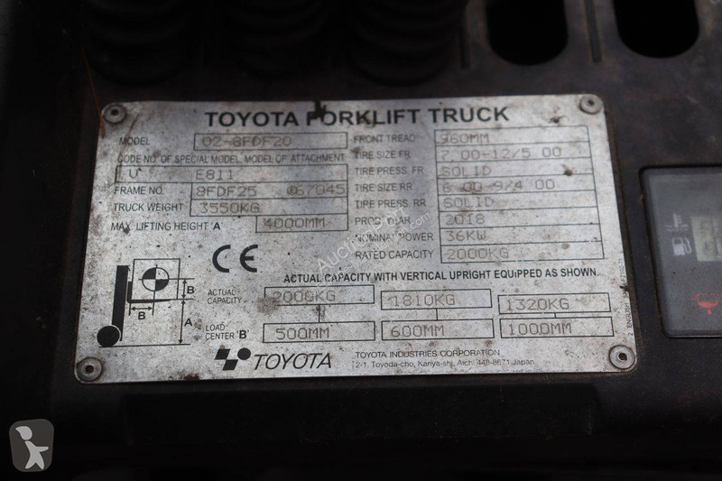 Vysokozdvižný vozík Toyota 02-8FDF20