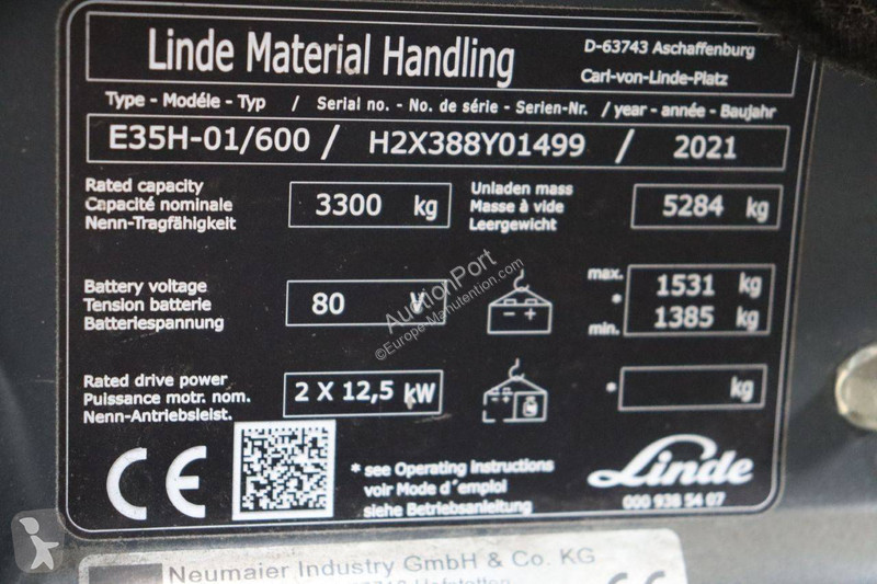 Chariot élévateur Linde E35H-01/600