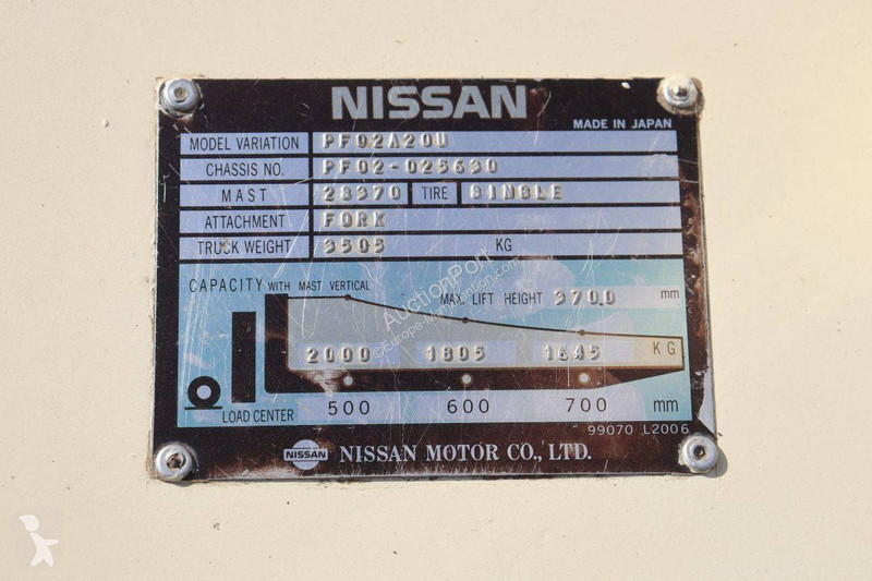 Wózek podnośnikowy Nissan PF02A20U
