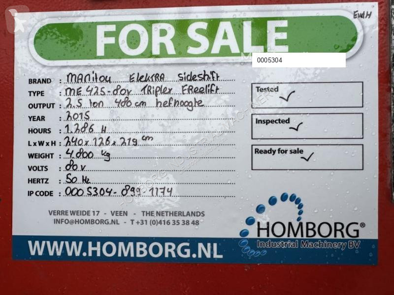 Heftruck Manitou ME425-80V 2.5 ton Triplex...