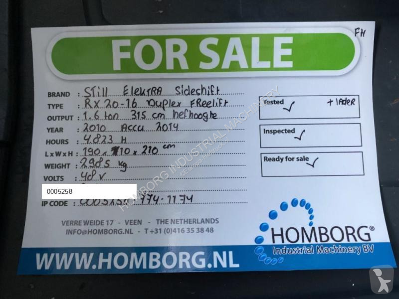 Heftruck Still 20-16 1.6 ton Duplex Freelift...