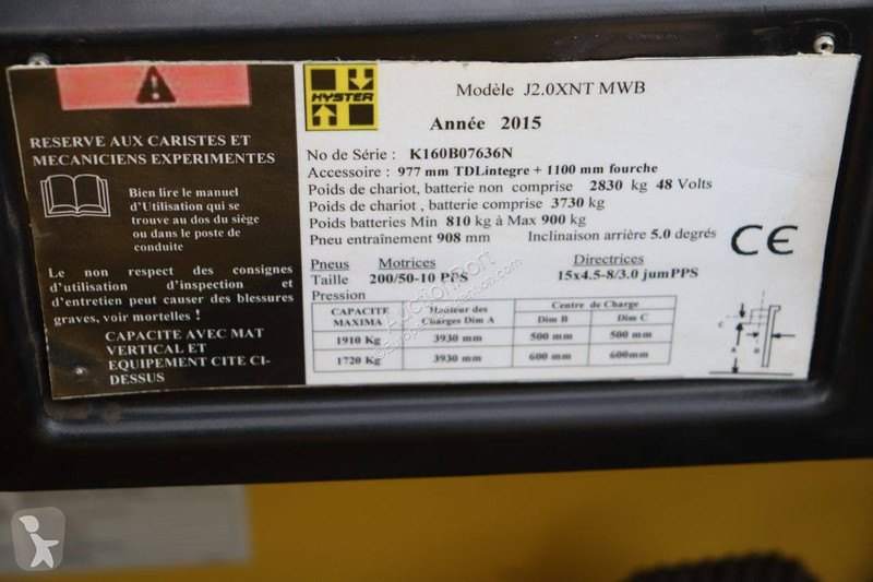 Chariot élévateur Hyster MWB