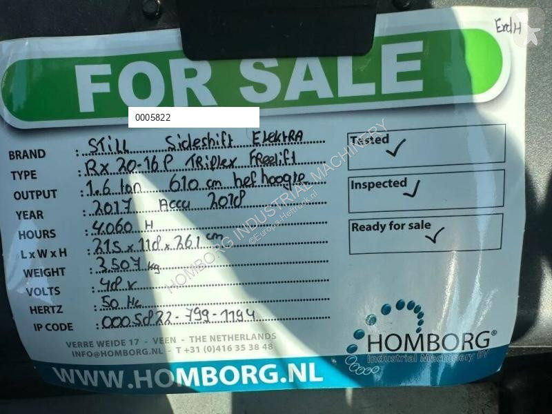 Heftruck Still -16P 1.6 ton Triplex Freelift...