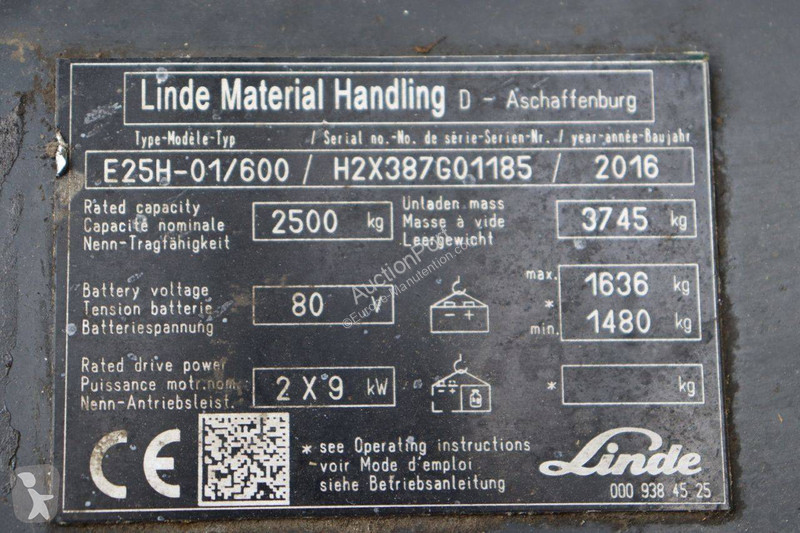 Stivuitor Linde E25H-01/600