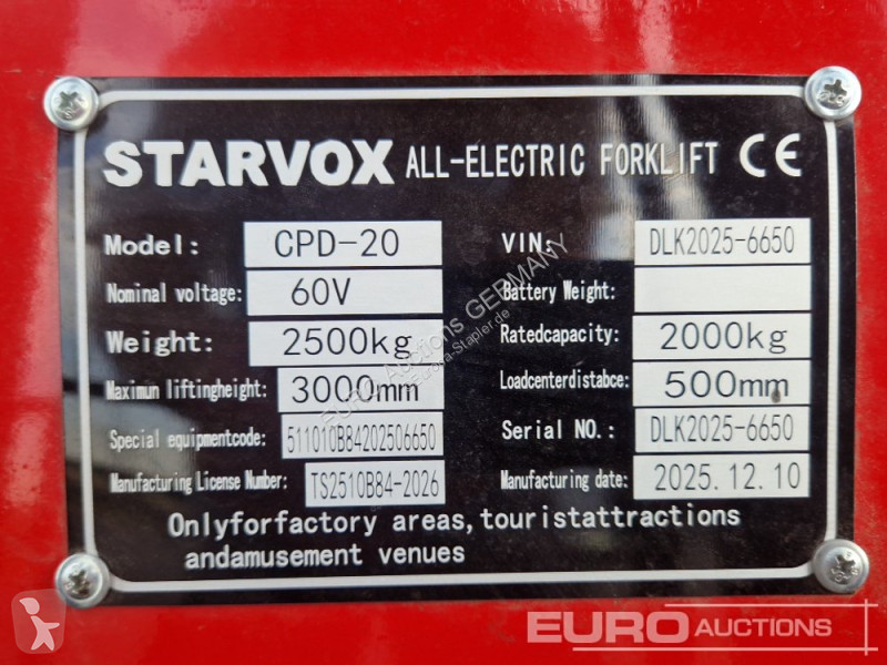 Vysokozdvižný vozík Starvox CPD-20