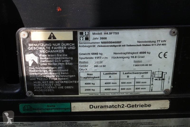 Empilhador elevador Hyster H4.5FTS5
