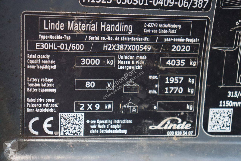Stivuitor Linde E30HL-01/600