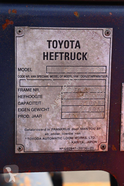 Chariot élévateur Toyota 42 5F GF 20