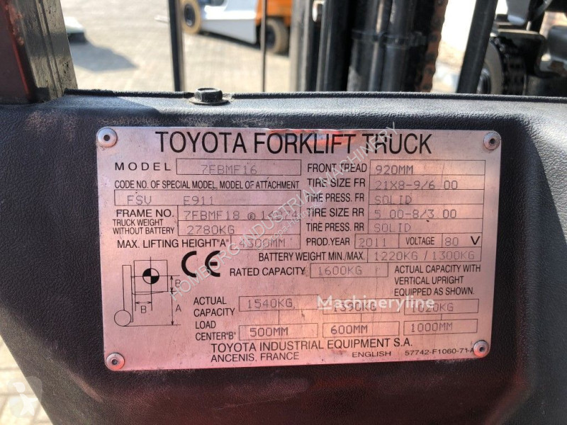 Heftruck Toyota 1.6 ton Triplex Freelift...