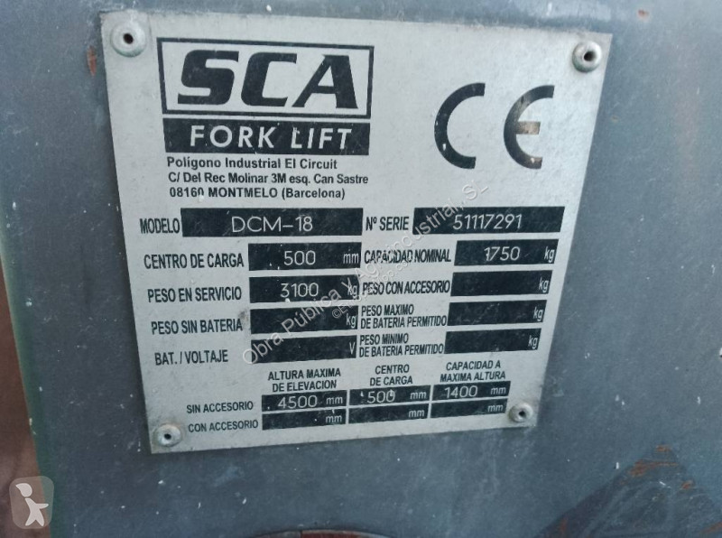 Carretilla elevadora  SCA FORK LIFT DCM-18
