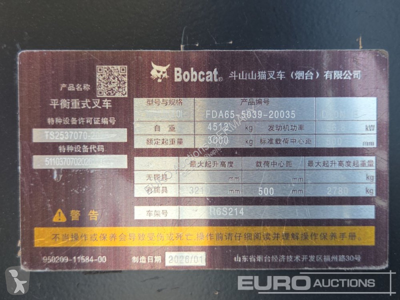 Chariot élévateur Bobcat D30NXE