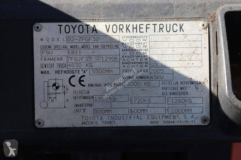 Chariot élévateur Toyota 02-7FGF30