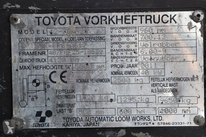 Empilhador elevador Toyota 42-7FGF25