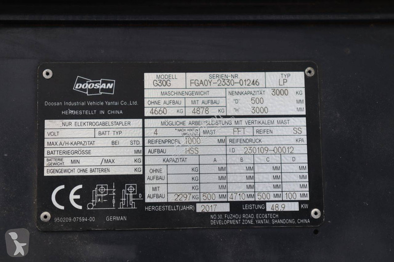 Doosan G30G Forklift