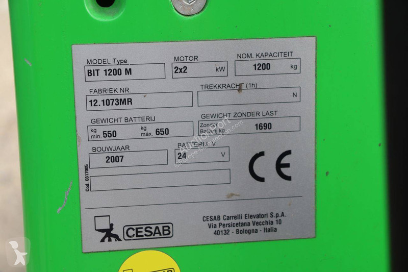 Wózek podnośnikowy Cesab BIT 1200M