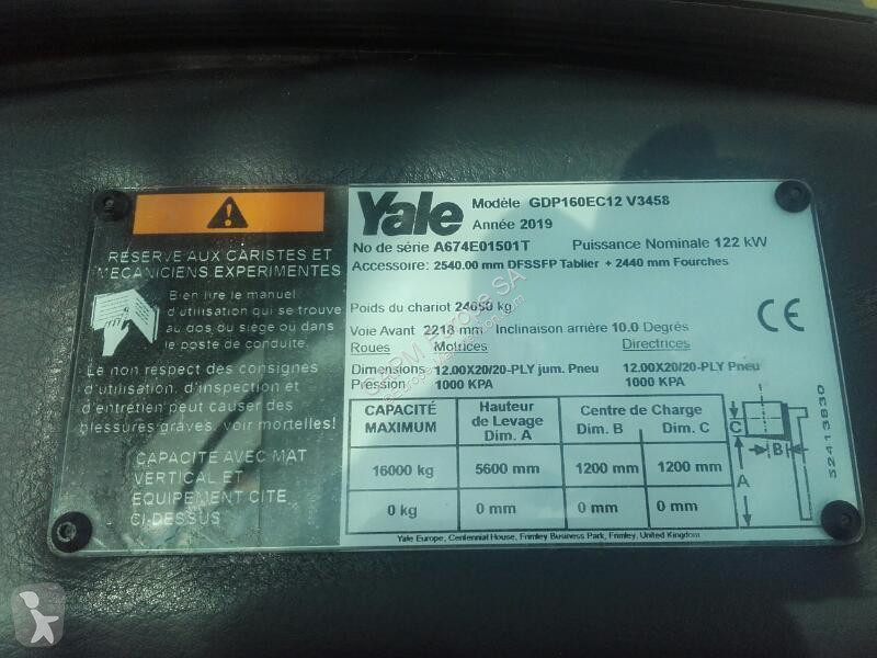 Stivuitor de mare tonaj Yale  GDP160EC12