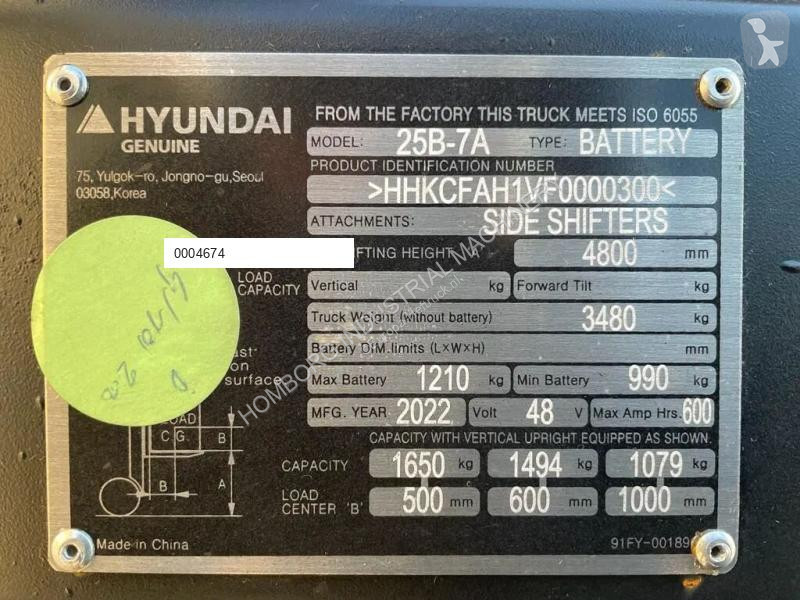 Løftetruck Hyundai 25B-7A 2.5 ton Triplex...