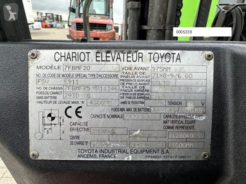 Heftruck Toyota 20 2 ton Triplex Freelift...