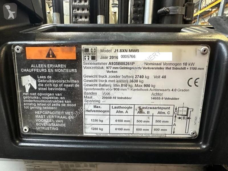 Heftruck Hyster J1.8XN MWB 1.8 ton Triplex...